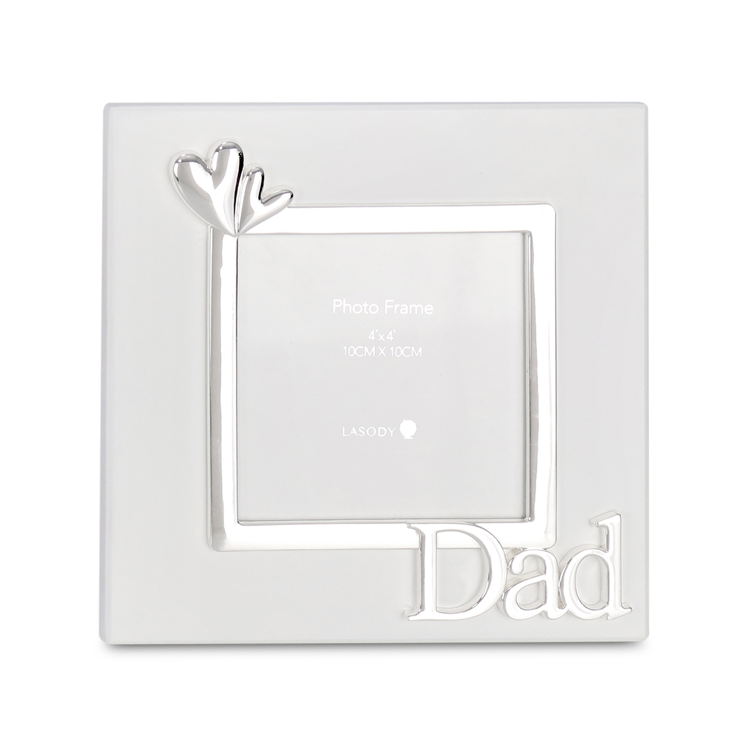Double heart I LOVE Dad MDF photo frame